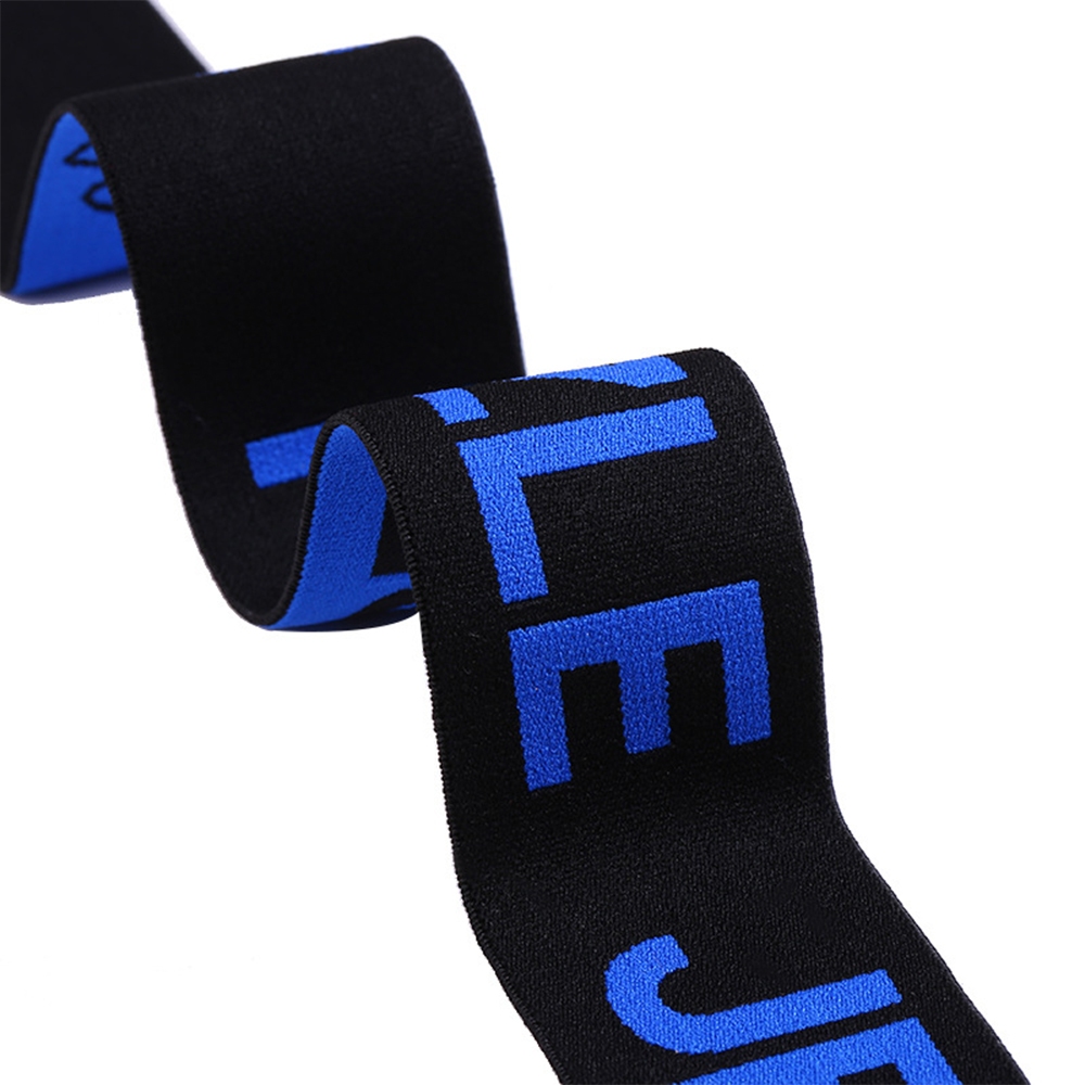 Jacquard-Gummiband mit 86 % Polyester/14 % Elasthan, individuelles Logo, kontinuierliche Färbung